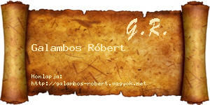 Galambos Róbert névjegykártya