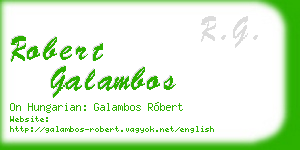 robert galambos business card